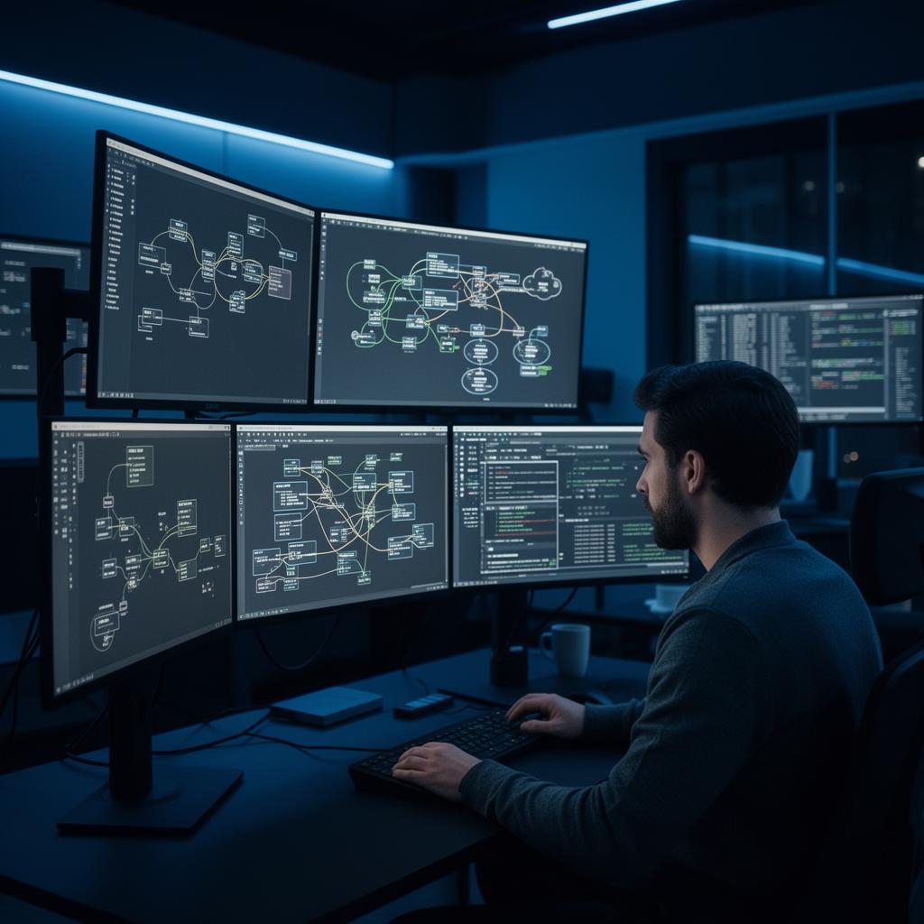 Specialized data engineer working on complex cloud architecture